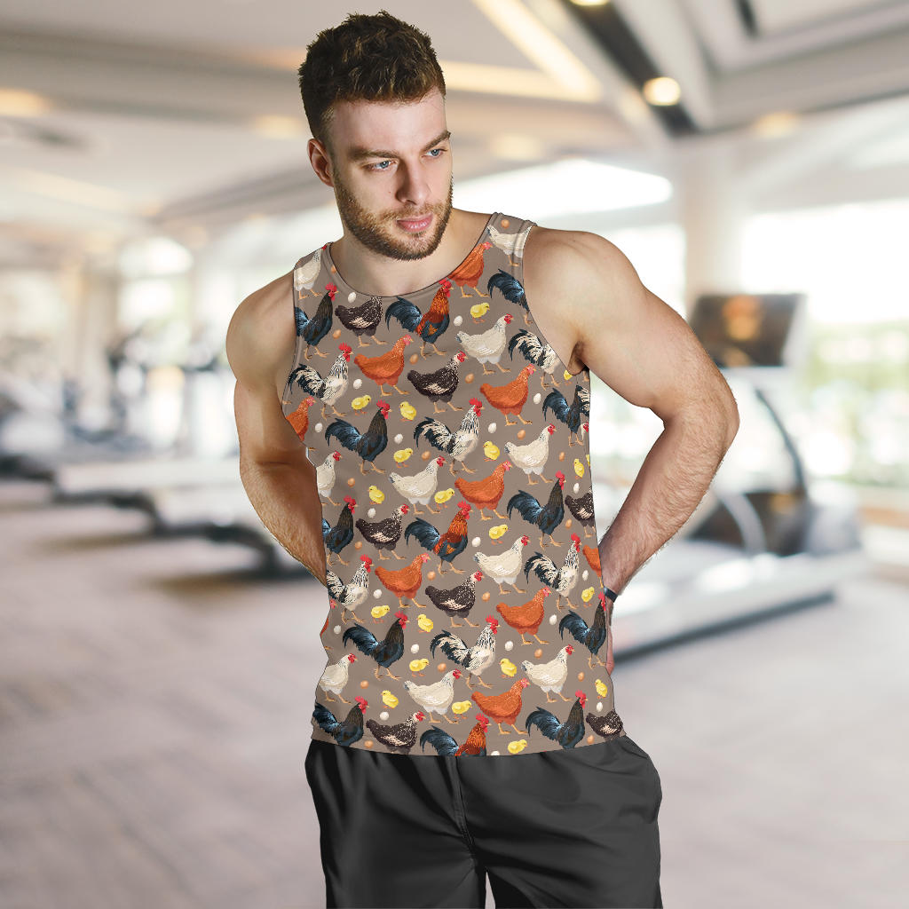 Chicken Evolution Pattern Men Tank Top