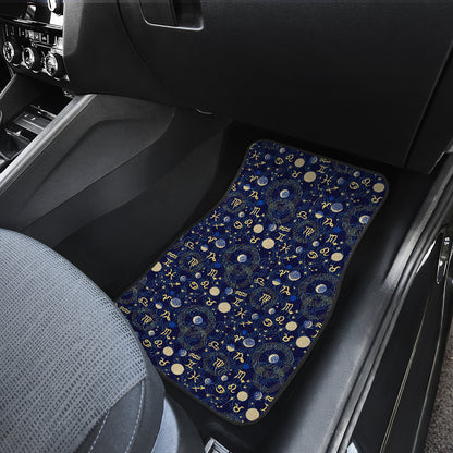ZodiacThemed Design Print Car Floor Mats Front Back