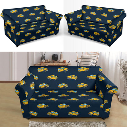 School Bus Print Design LKS304 Loveseat Couch Slipcover