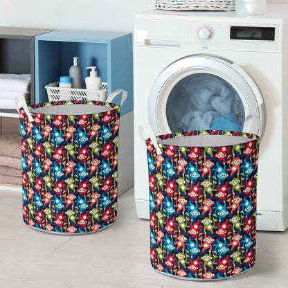 Monkey Colorful Design Themed Print Laundry Basket