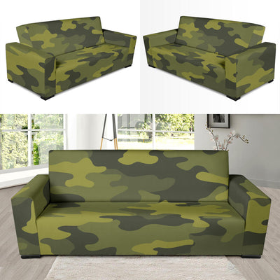 Military Camouflage Pattern Print Design 02 Sofa Slipcover