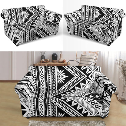 Samoan Tattoo Style Print Design LKS307 Loveseat Couch Slipcover