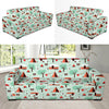 Camper Tent Pattern Print Design 01 Sofa Slipcover