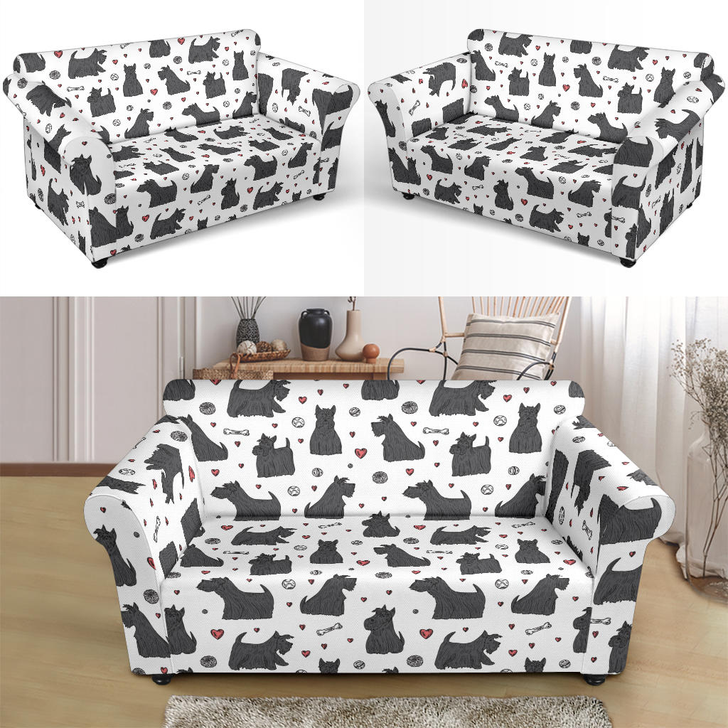 Scottish Terriers Print Design LKS3015 Loveseat Couch Slipcover