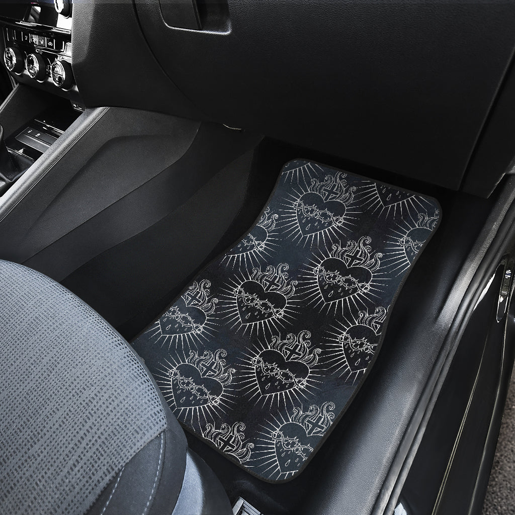 Christian Heart Tattoo Style Car Floor Mats Front Back