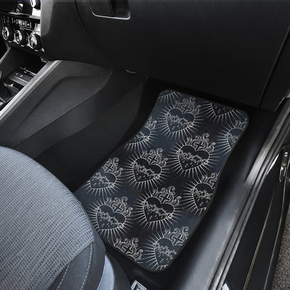 Christian Heart Tattoo Style Car Floor Mats Front Back