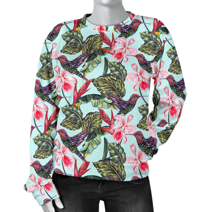 Hummingbird Cute Themed Print Women Long Sleeve Sweatshirt