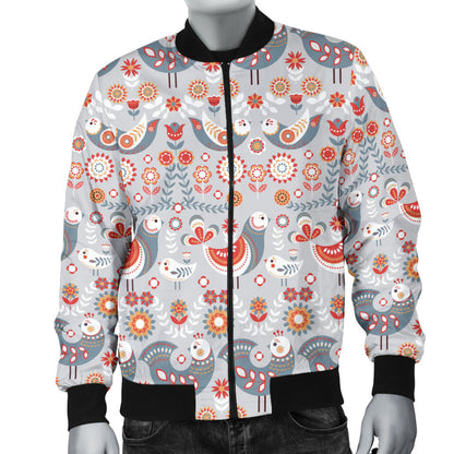 Swedish Nordic Design Print Men Bomber Jacket