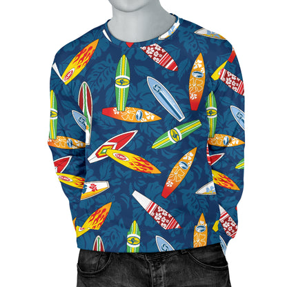 Surfboard Pattern Print Men Long Sleeve Sweatshirt