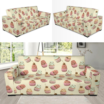 Cupcake Pattern Print Design 04 Sofa Slipcover