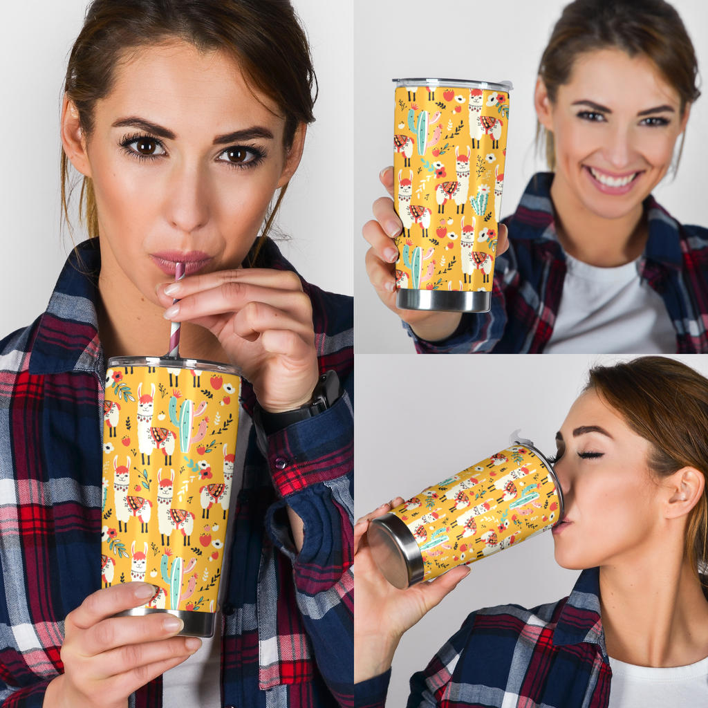 Llama Cute Themed Print Tumbler