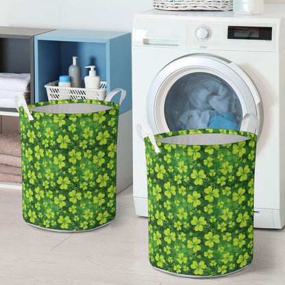 Shamrock Clover Print Laundry Basket