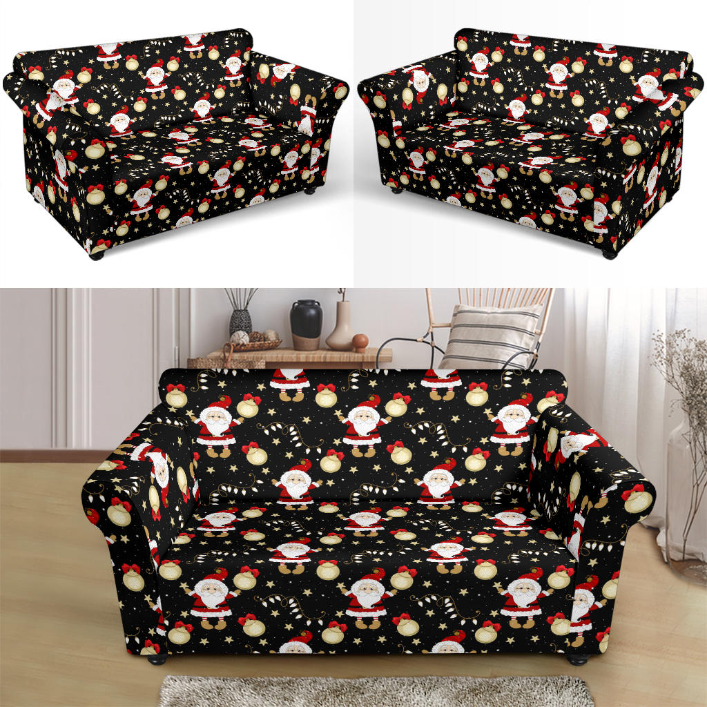 Santa Christmas Themed Print Design LKS307 Loveseat Couch Slipcover