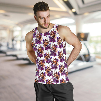 Chihuahua Purple Floral Men Tank Top