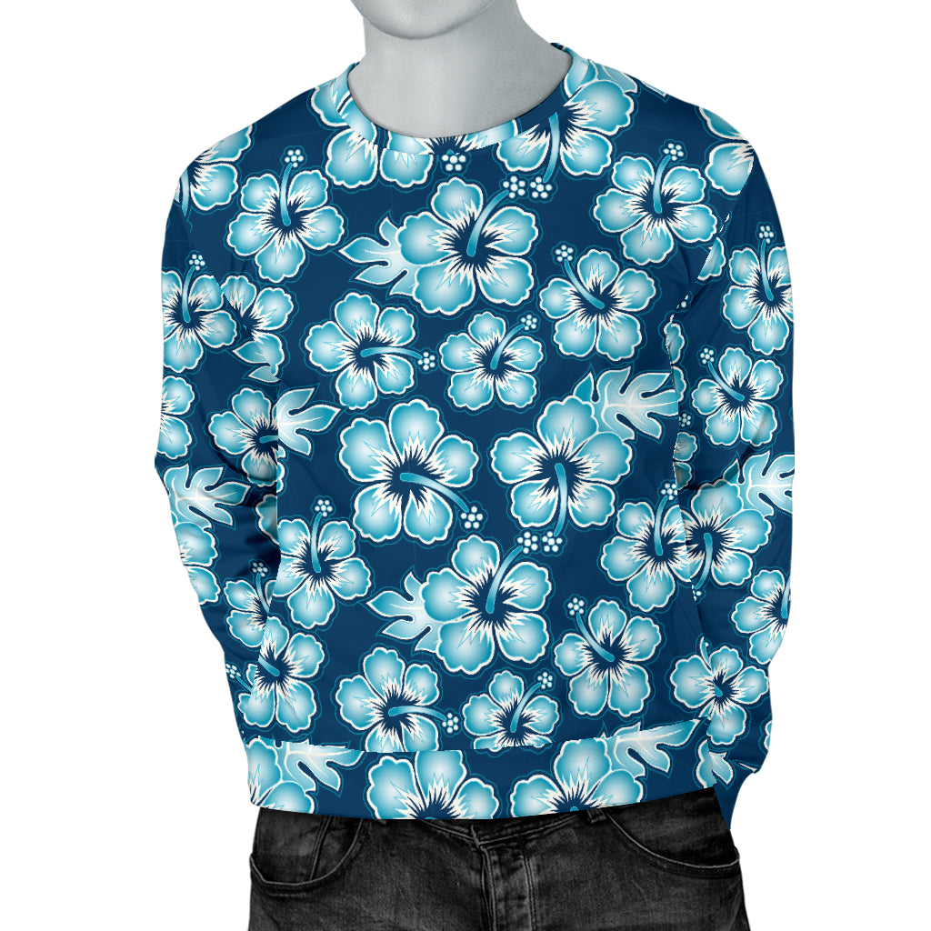 Hibiscus Flower Hawaiian Themed Men Long Sleeve Sweatshirt