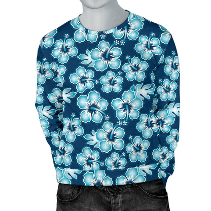 Hibiscus Flower Hawaiian Themed Men Long Sleeve Sweatshirt