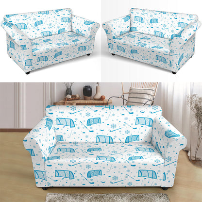 Hockey Print Design LKS303 Loveseat Couch Slipcover