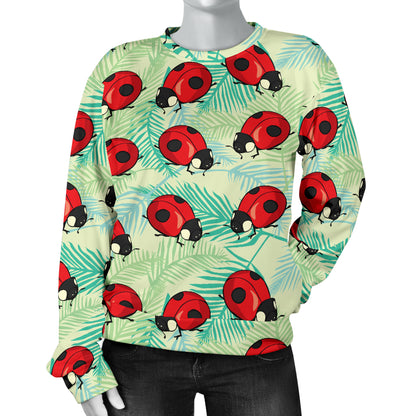Ladybug Cute Print Pattern Women Long Sleeve Sweatshirt
