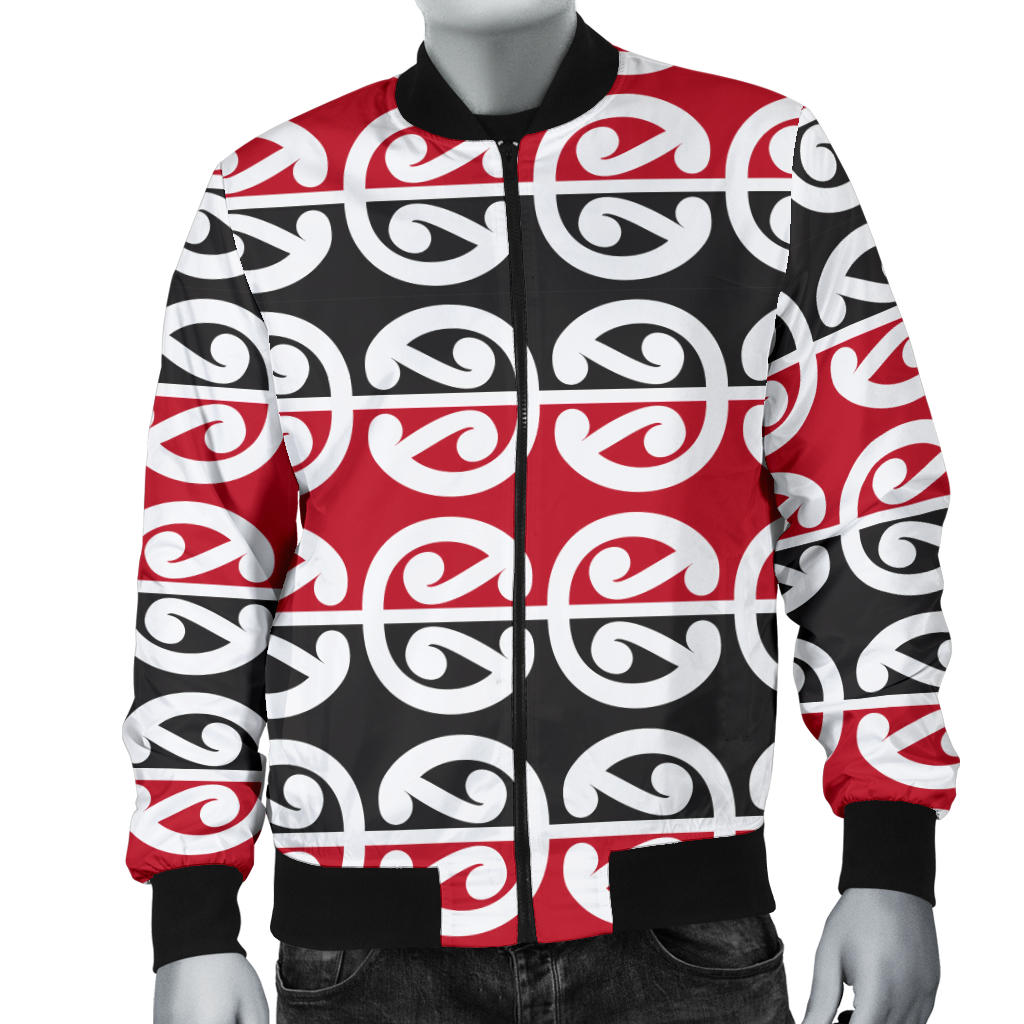 Maori Classic Themed Design Print Men Bomber Jacket