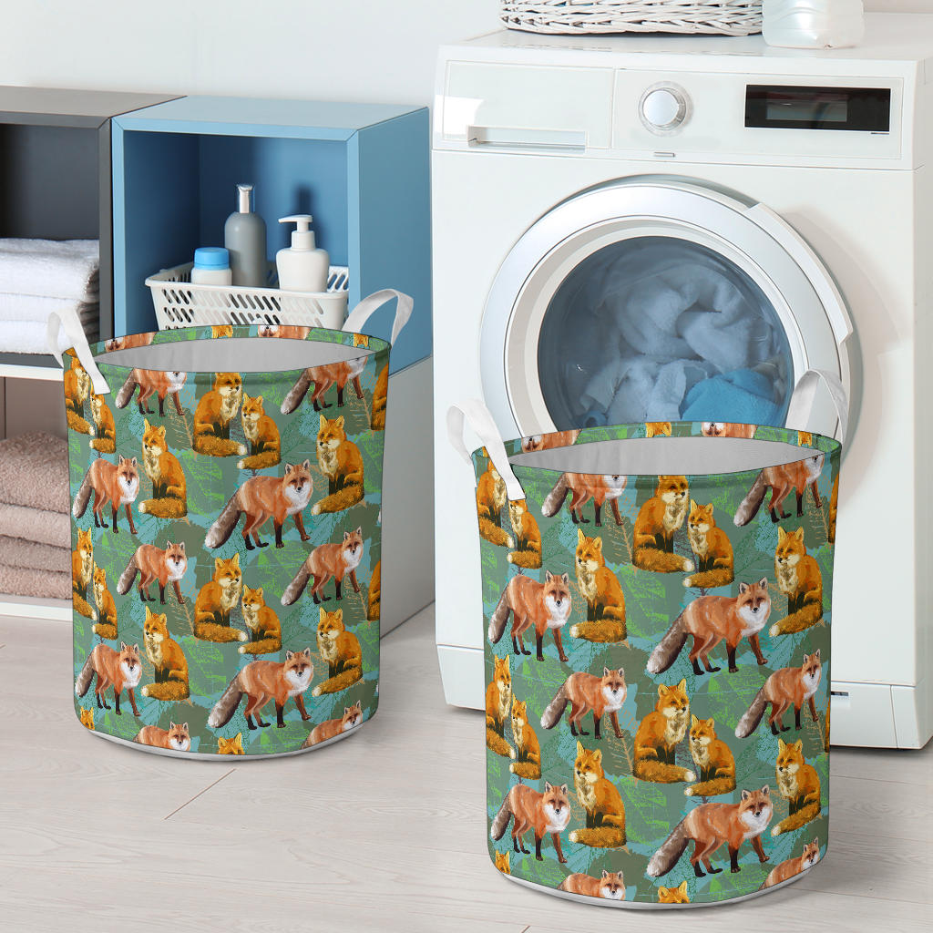 Fox Autumn leaves Themed Laundry Basket