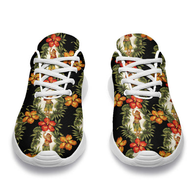Hawaiian Flower Hula Hibiscus Print Athletic Shoes