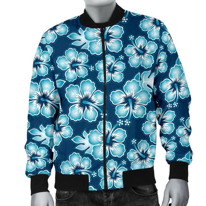 Hibiscus Flower Hawaiian Themed Men Bomber Jacket