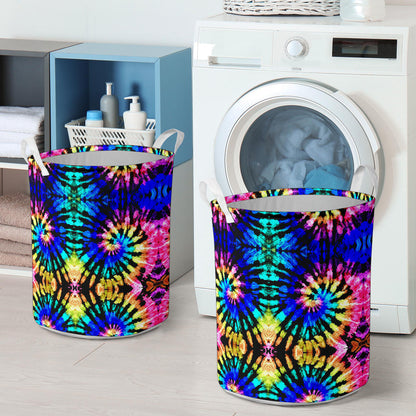 Tie Dye Rainbow Design Print Laundry Basket