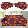 Halloween Pumpkin Pattern Print Design 03 Sofa Slipcover