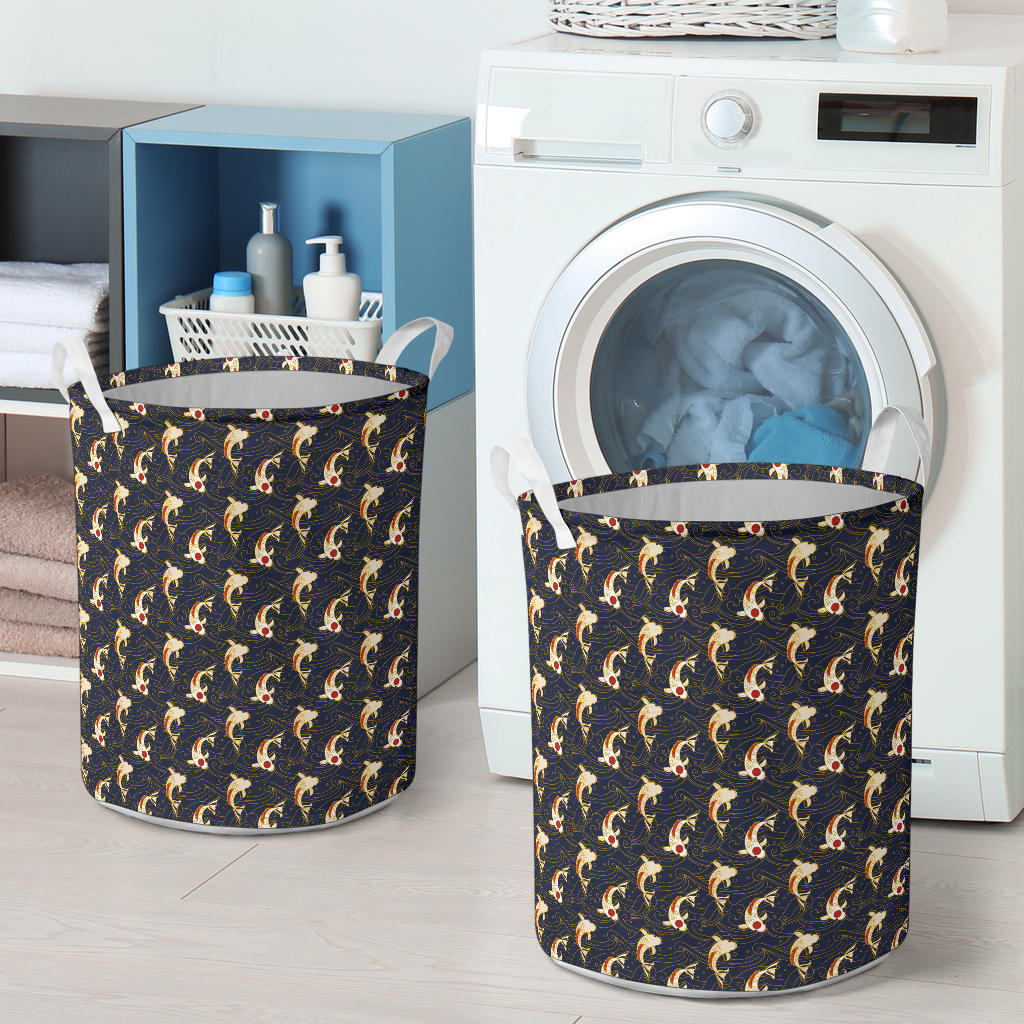 Koi Carp Japanese Design Themed Print Laundry Basket