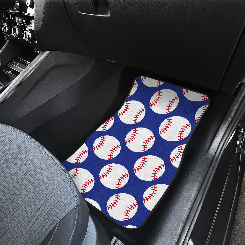 Baseball Blue Background Car Floor Mats Front Back