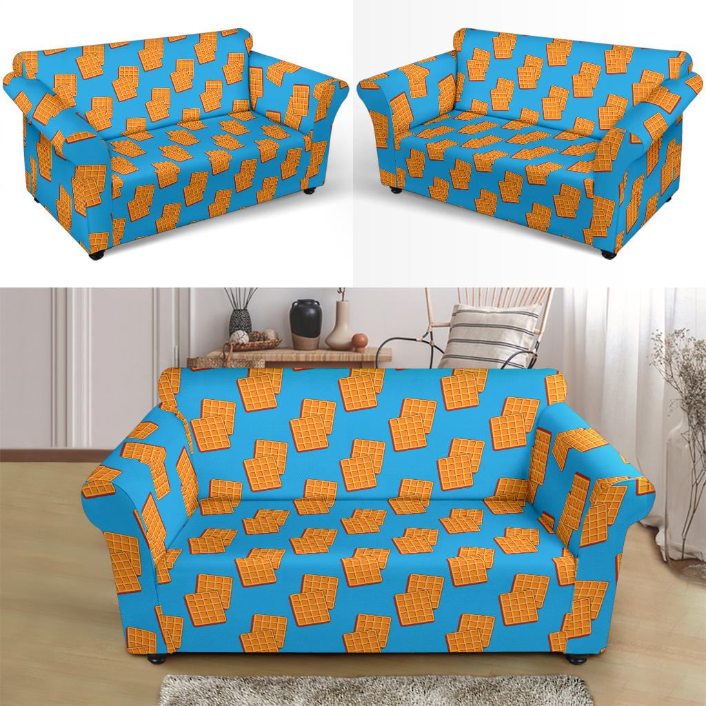 Waffle Print Design LKS304 Loveseat Couch Slipcover