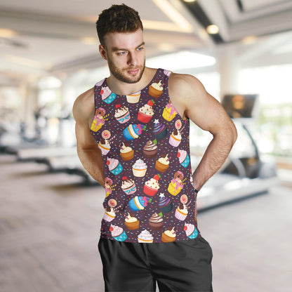 Cupcakes Party Print Pattern Men Tank Top