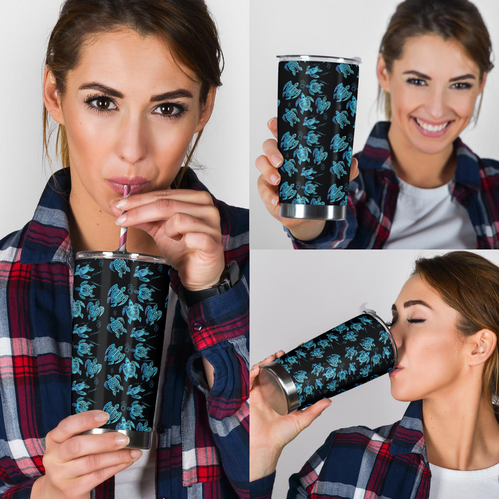 Tribal Turtle Polynesian Themed Design Tumbler