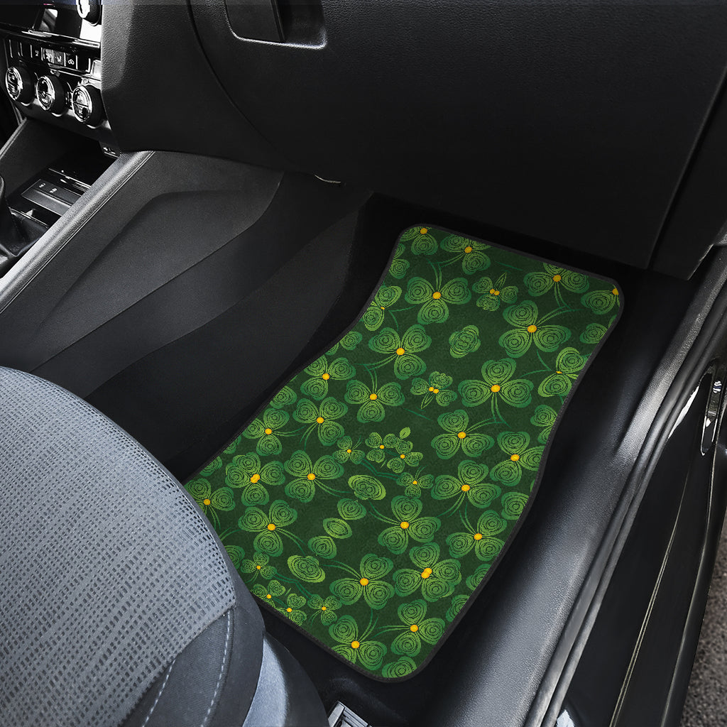 Shamrock Pattern Car Floor Mats Front Back