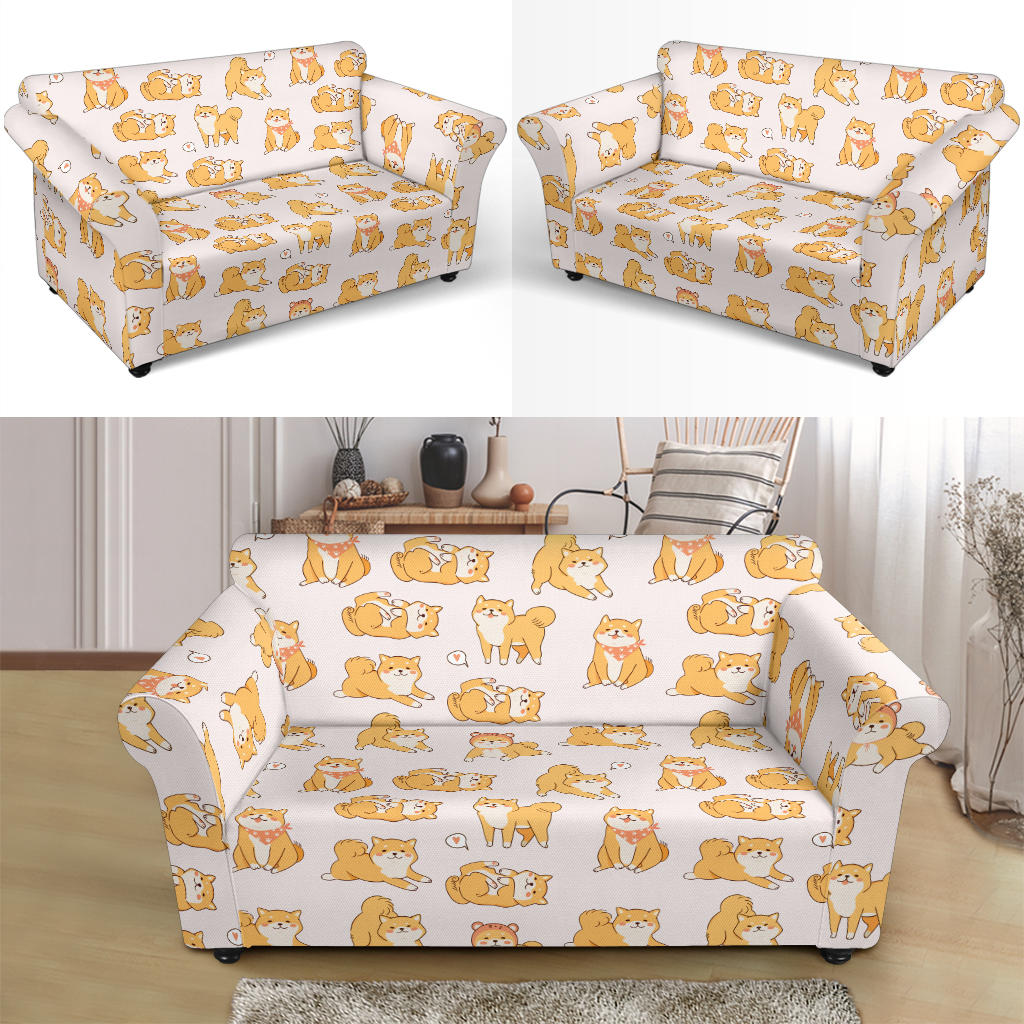 Shiba Inu Print Design LKS308 Loveseat Couch Slipcover