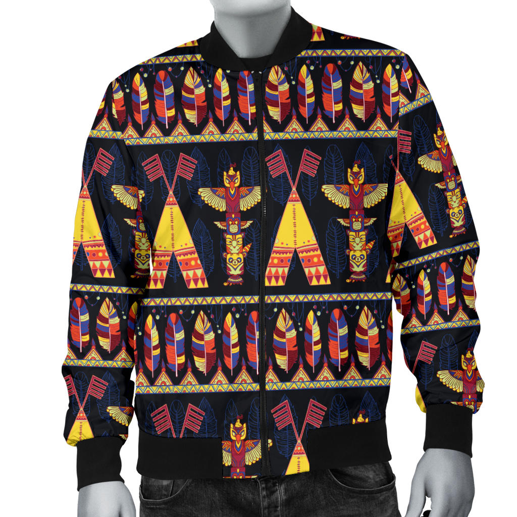 Totem Pole Design Men Bomber Jacket