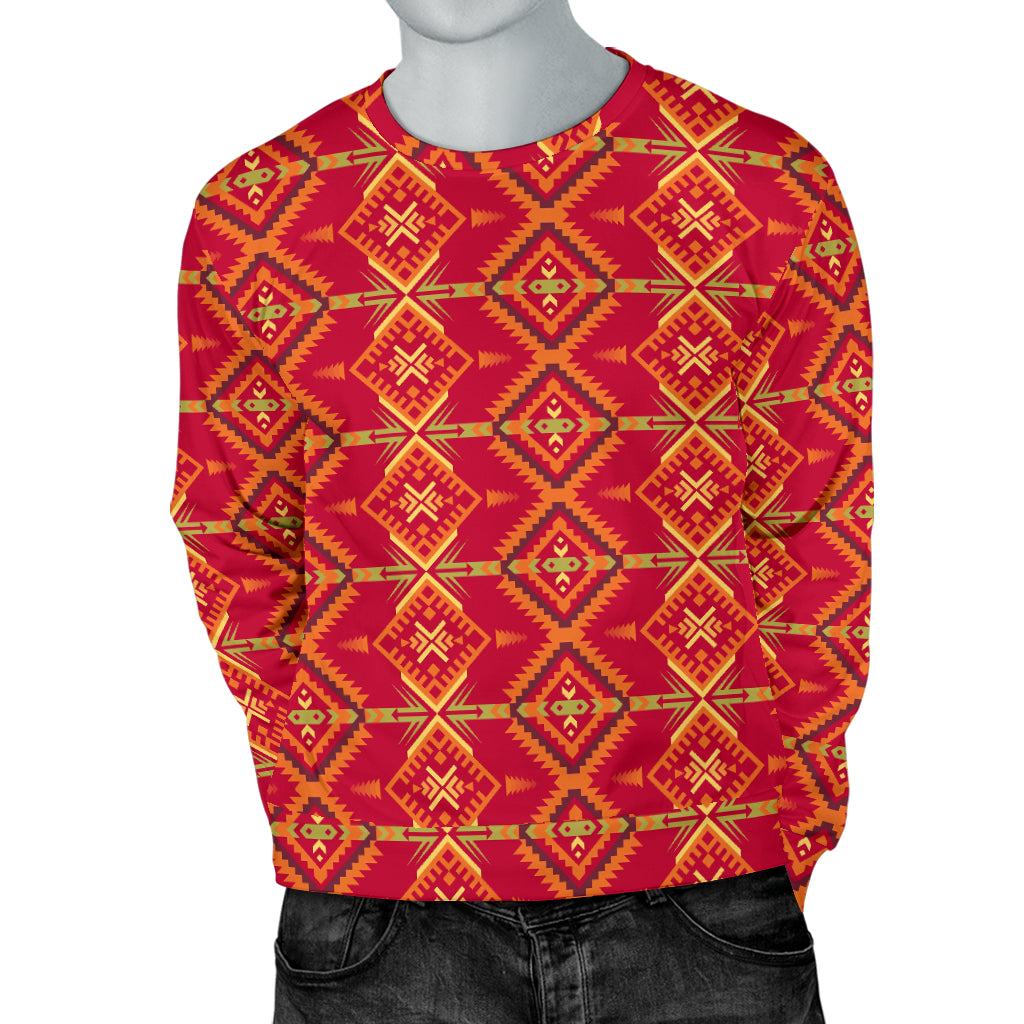 Southwest Aztec Design Themed Print Men Long Sleeve Sweatshirt
