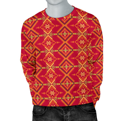 Southwest Aztec Design Themed Print Men Long Sleeve Sweatshirt