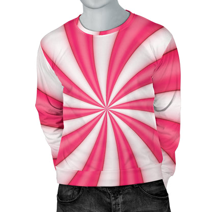 Vortex Twist Swirl Candy Print Men Long Sleeve Sweatshirt