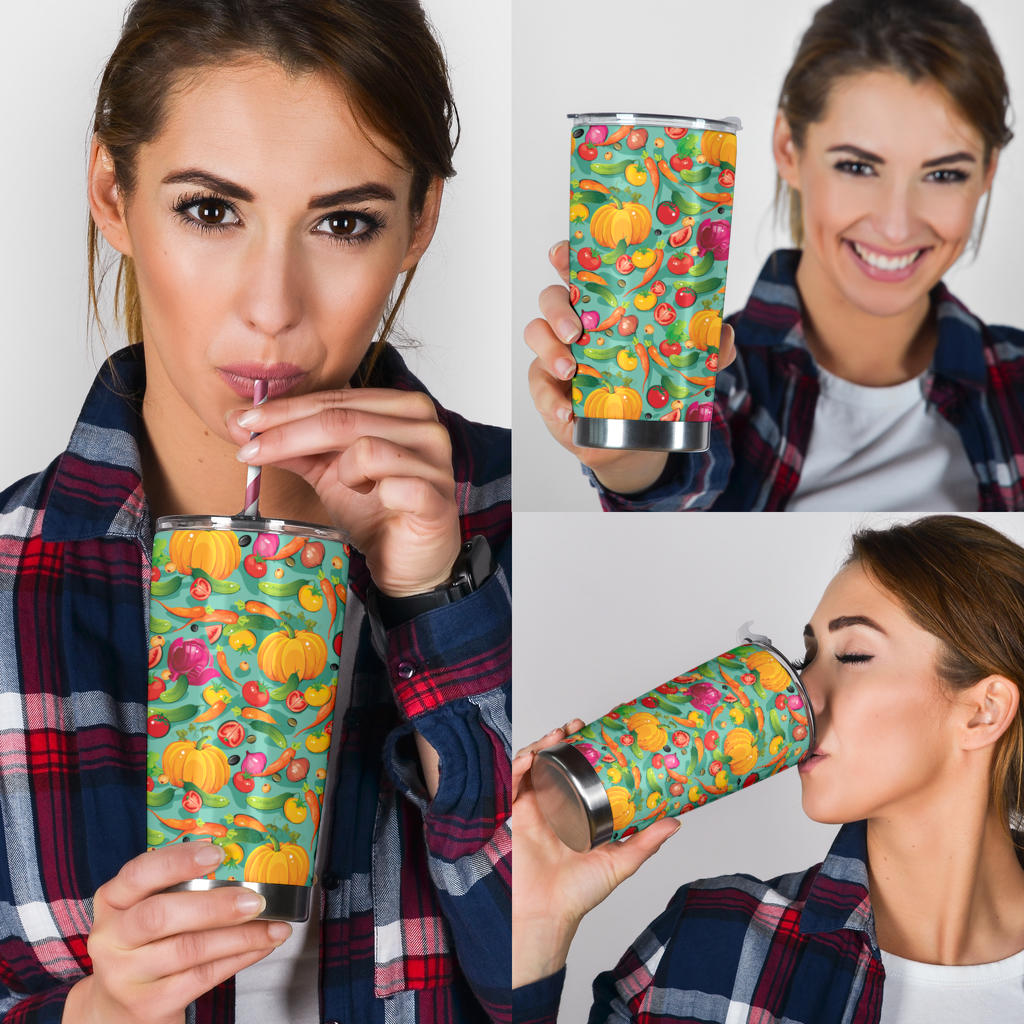Vegan Colorful Themed Design Print Tumbler
