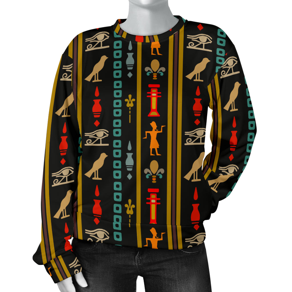 Eye of Horus Egypt Style Pattern Women Long Sleeve Sweatshirt