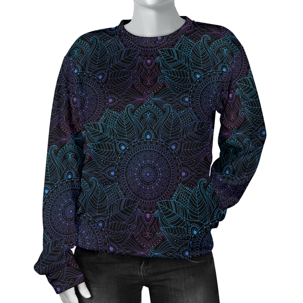 Boho Floral Mandala Women Long Sleeve Sweatshirt