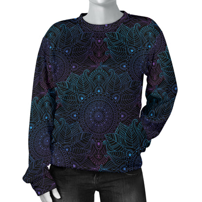 Boho Floral Mandala Women Long Sleeve Sweatshirt