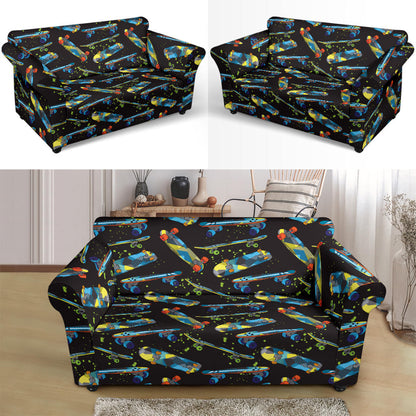 Skateboard Print Design LKS305 Loveseat Couch Slipcover