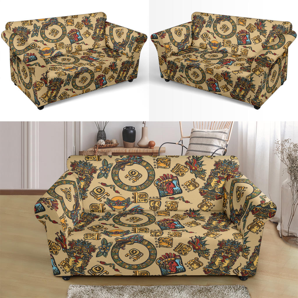 Totem Print Design LKS305 Loveseat Couch Slipcover