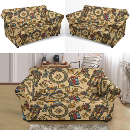 Totem Print Design LKS305 Loveseat Couch Slipcover