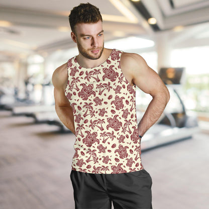 Polynesian Tattoo Turtle Themed Men Tank Top