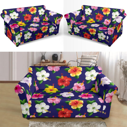 Hibiscus Colorful Print Design LKS301 Loveseat Couch Slipcover