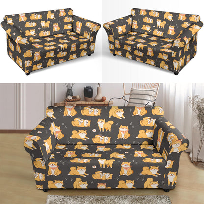 Shiba Inu Print Design LKS309 Loveseat Couch Slipcover