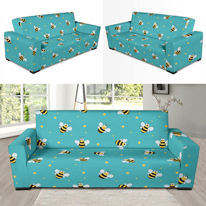 Bee With Dot Print Design LKS309 Sofa Slipcover